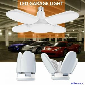 E27 Deformable LED Garage Light Bulb Ceiling Fixture Lights Shop Workshop Lamp