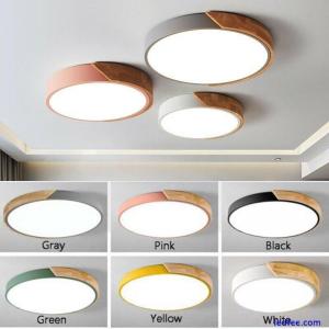 Ultra-thin LED Ceiling Light Wood Shell Wall Lamp Flush Mount Living Room Modern