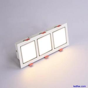 LED Ceiling Lamp Fixture Recessed Soft Downlight Adjustable Angle Grille Light
