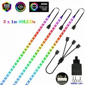 1-3m ARGB 5V Addressable Rainbow LED Strip light 3PIN Computer Case Tape Light