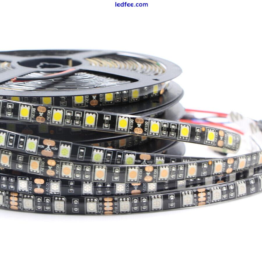 12V 5050 SMD LED Strip lights black PCB Home Flexible Neon Ribbon RGB RGBW RGBWW 2 