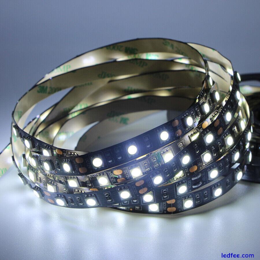 12V 5050 SMD LED Strip lights black PCB Home Flexible Neon Ribbon RGB RGBW RGBWW 0 