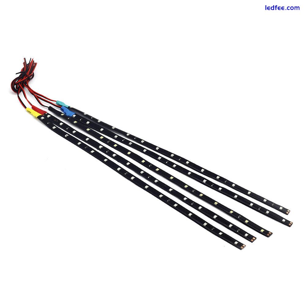 Multicolor 30/60/90120cm Motorcycle Underglow LED Strip Lights Decor Light DC12V 0 