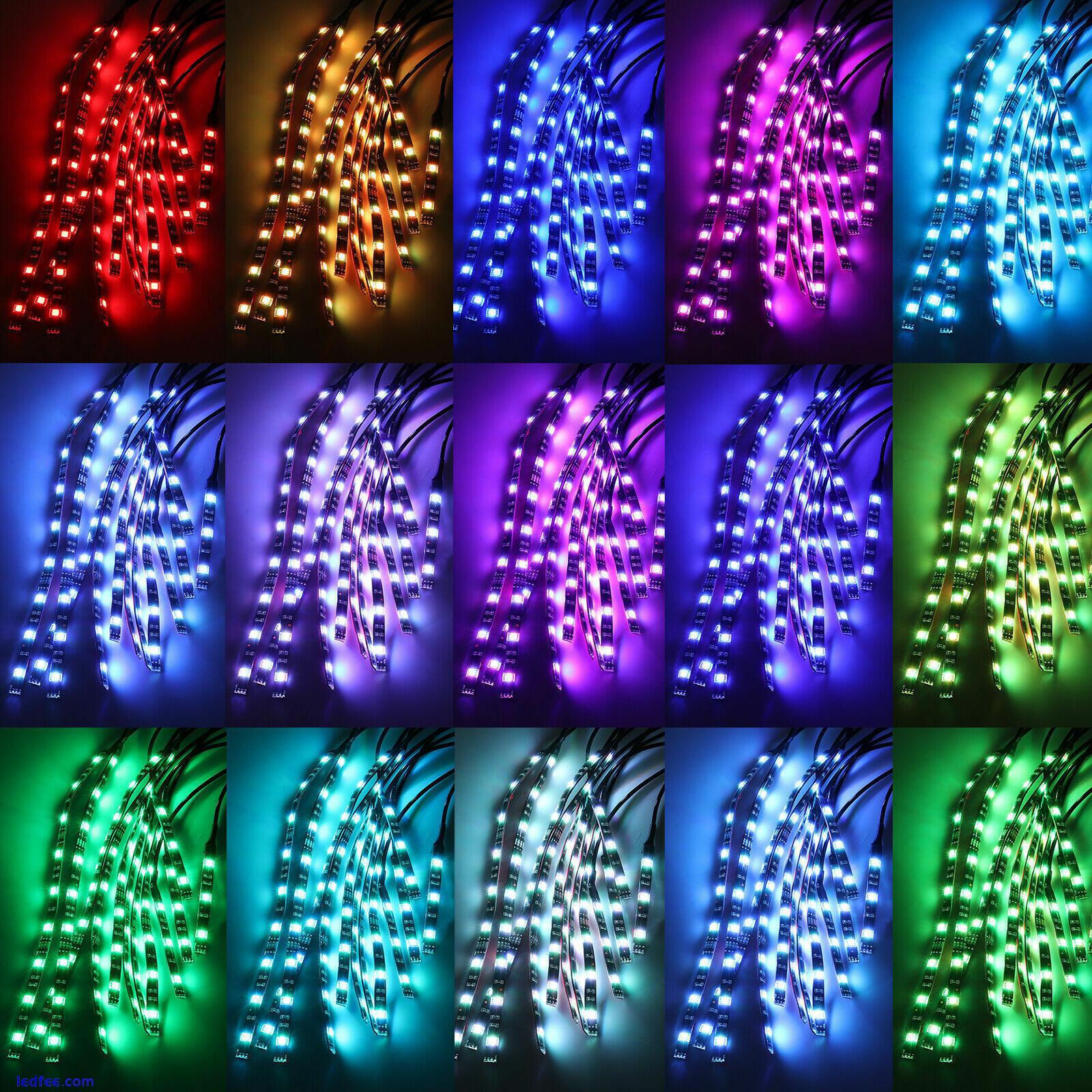 Multicolor 30/60/90120cm Motorcycle Underglow LED Strip Lights Decor Light DC12V 1 