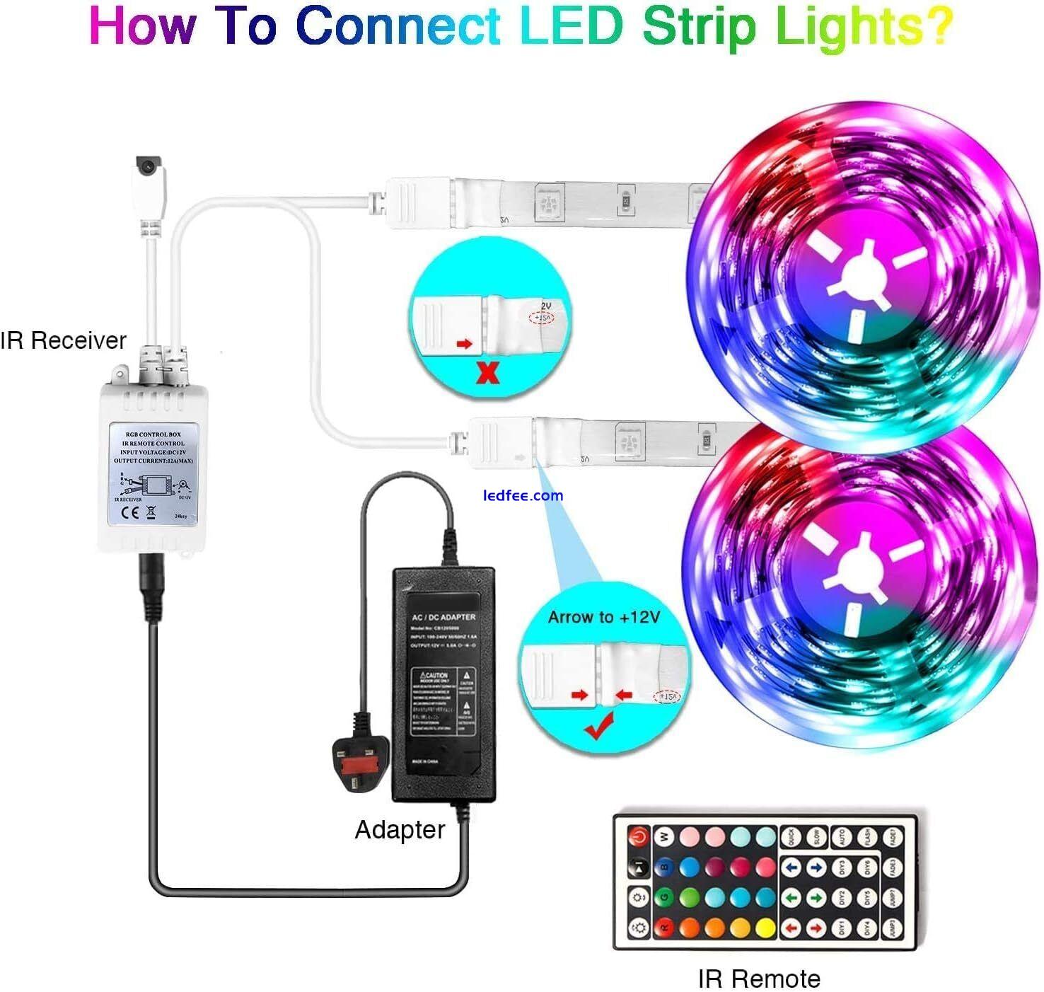 Phopollo Led Strip Light, 30m Led Lights with 44 Keys Remote, Flexible RGB 1 