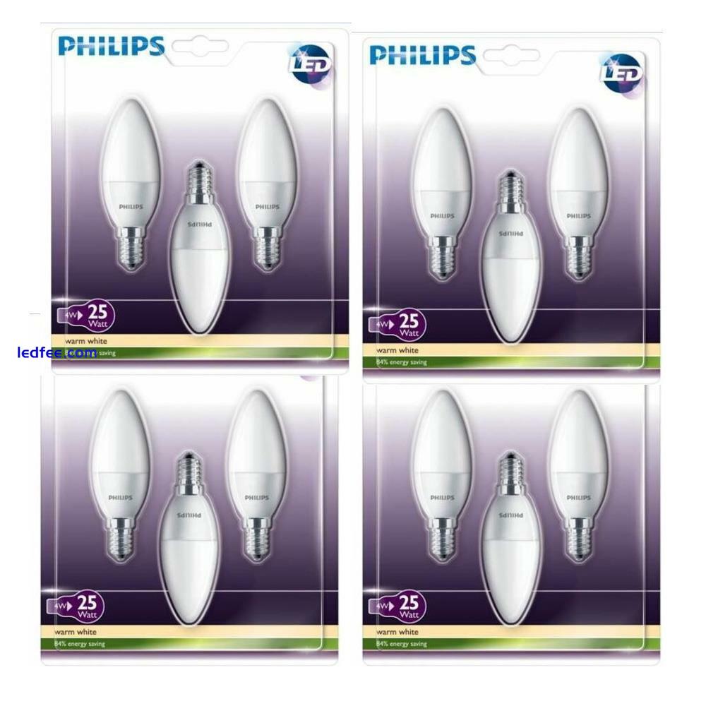 Philips 4W LED Candle  Light E14 SES Bulbs Soft Warm White for Homes 1 