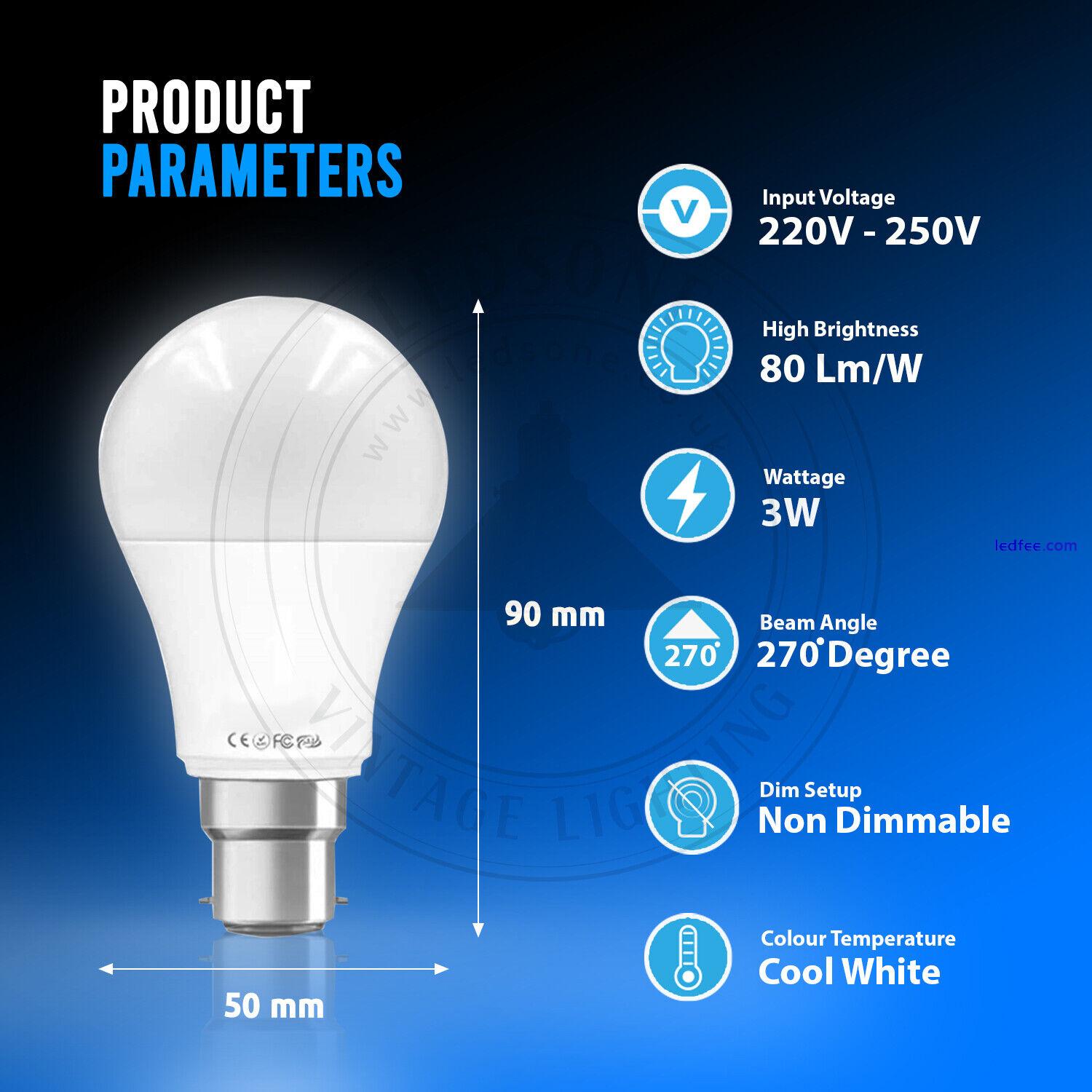 GLS LED Light Bulbs Warm/Cool White A+ Lighting Golf Bulb E27/B22 Base 3W-25W 2 