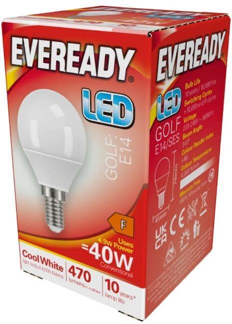 40W LED Golf Ball Light Bulbs E14 SES Energy Saving Warm Cool Daylight White 2 