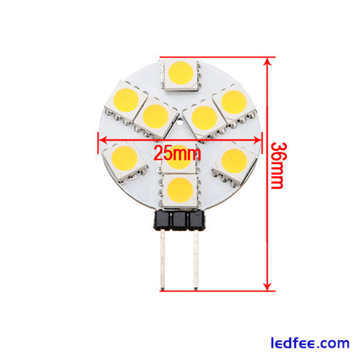 10-40×White G4 12-SMD Base Disc Type Side Pin Marine Reading LED Light Bulbs 0 