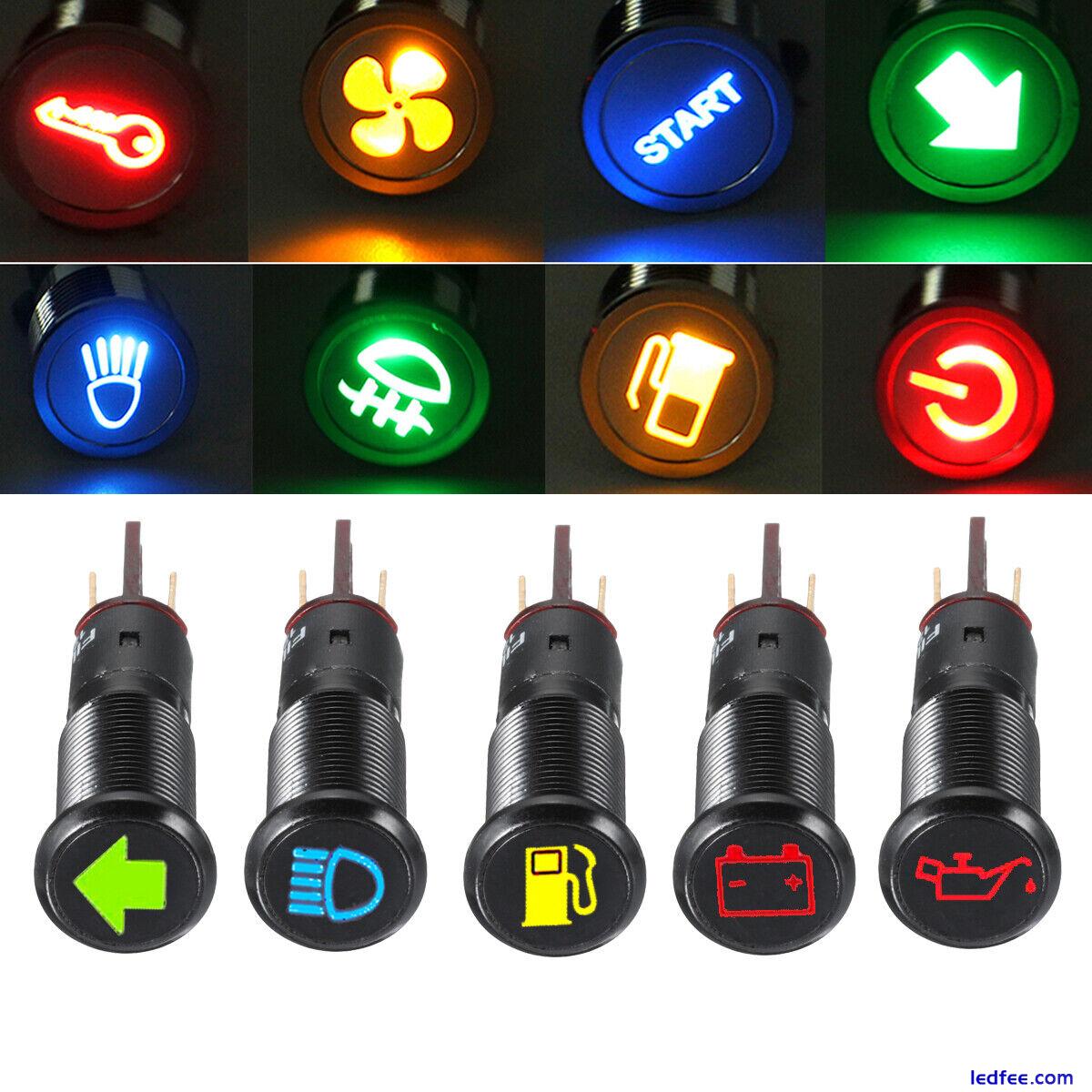 8/10/12/16mm 12V 24V LED Indicator Warning Light Car Dash Dashboard Panel Pilot 0 