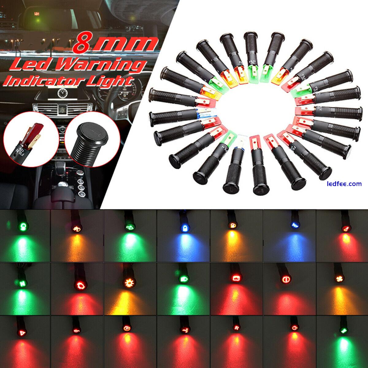 8/10/12/16mm 12V 24V LED Indicator Warning Light Car Dash Dashboard Panel Pilot 1 