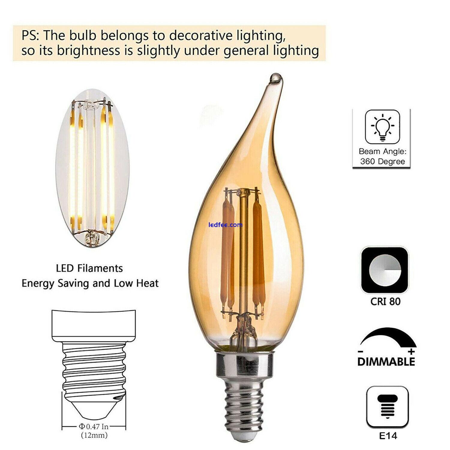 E14 E27 LED Light Bulbs Retro Warm Amber Filament 240V Vintage Edison Light Bulb 3 