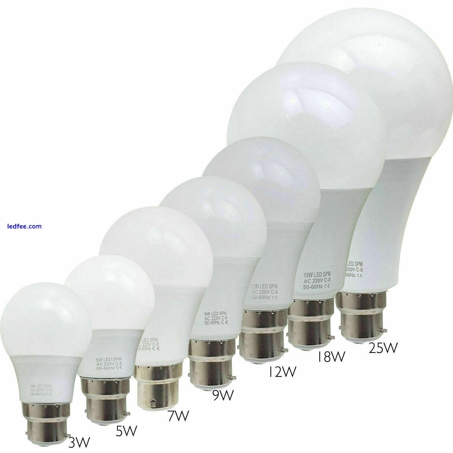 1/5/10 x 3W - 25W LED Bulb E27/ B22 Bayonet GLS Lamp Light Bulbs Cool Warm White 3 