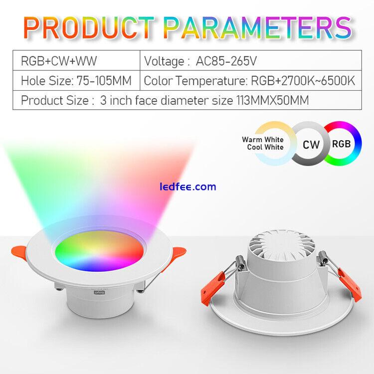 LED Ceiling Lights Colour Changing RGB Downlight Panel Recessed Spotlights Lamp# 4 