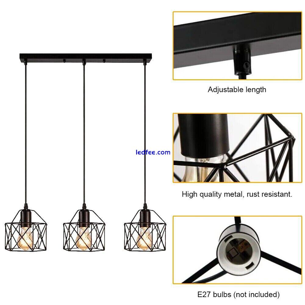 3 Way Vintage Industrial Pendant Light Hanging Retro Lamp LED Ceiling Lights 5 