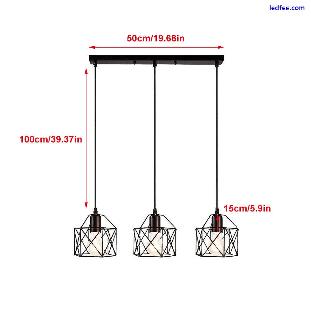 3 Way Vintage Industrial Pendant Light Hanging Retro Lamp LED Ceiling Lights 0 