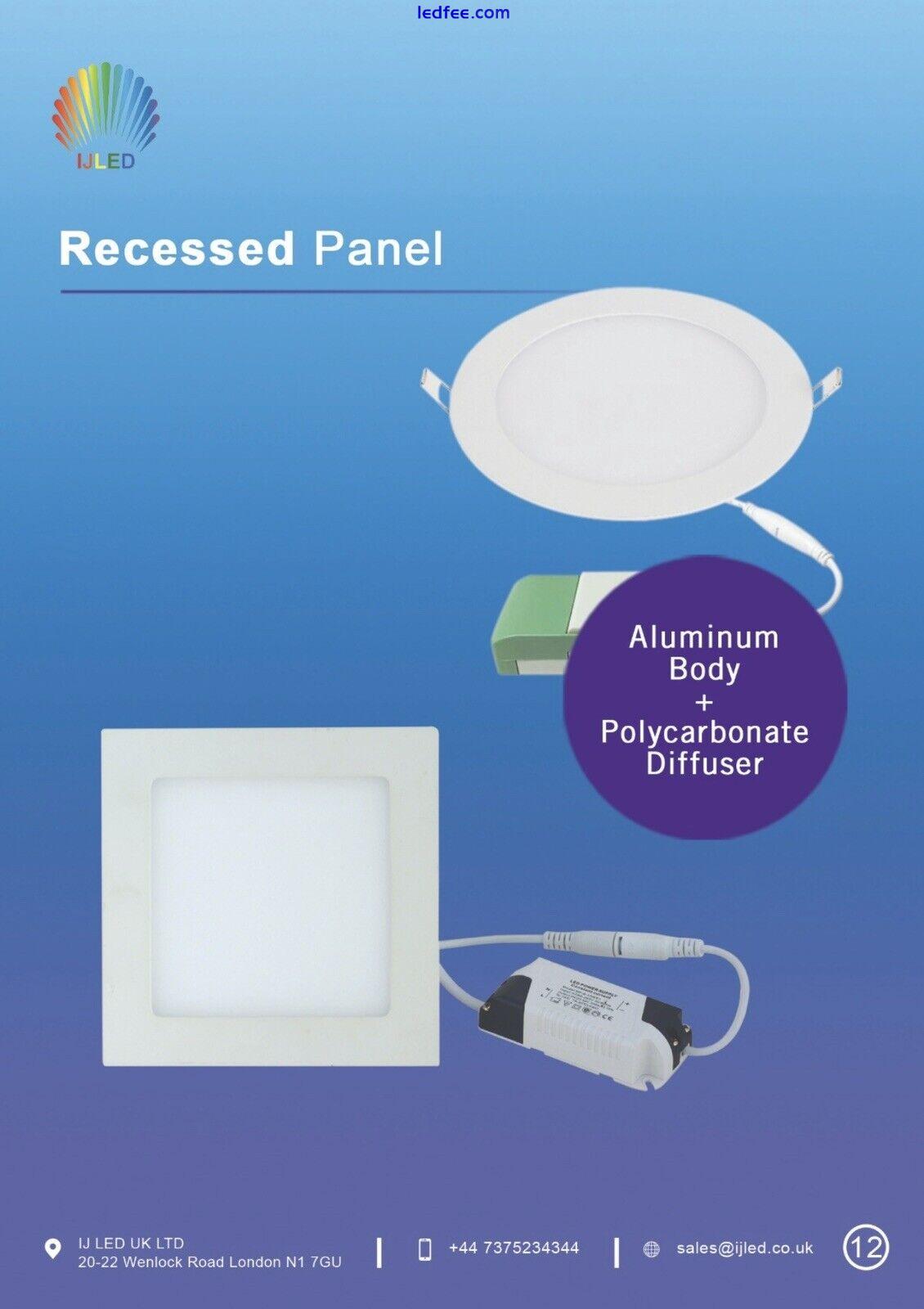 UK Ultra Slim Recessed LED Flat Panel Ceiling Spotlights Downlights- Pack of 4 2 