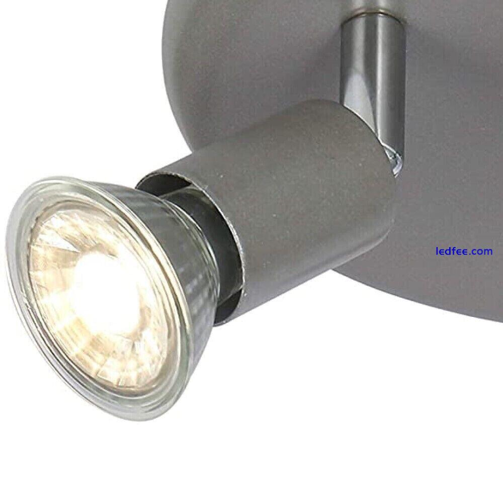  Ceiling Lights Grey 3 Way Adjustable LED GU10 Lamp Kitchen Spotlight Fitting 0 