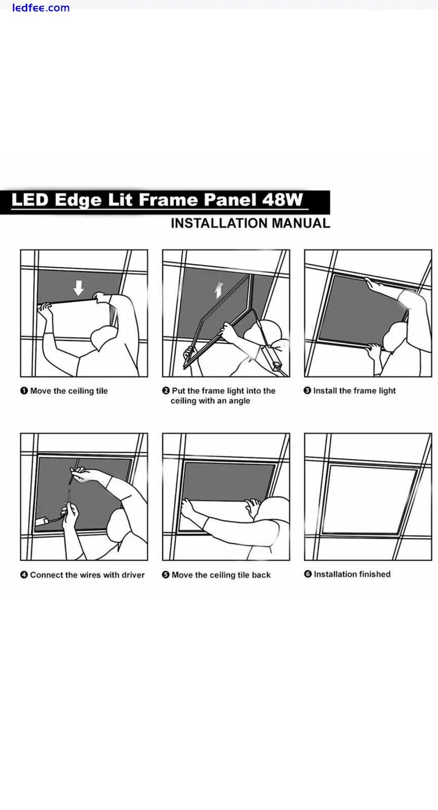 10x 48W Ceiling Suspended Recessed EDGE FRAME LED Panel White Light 600 x 600 1 