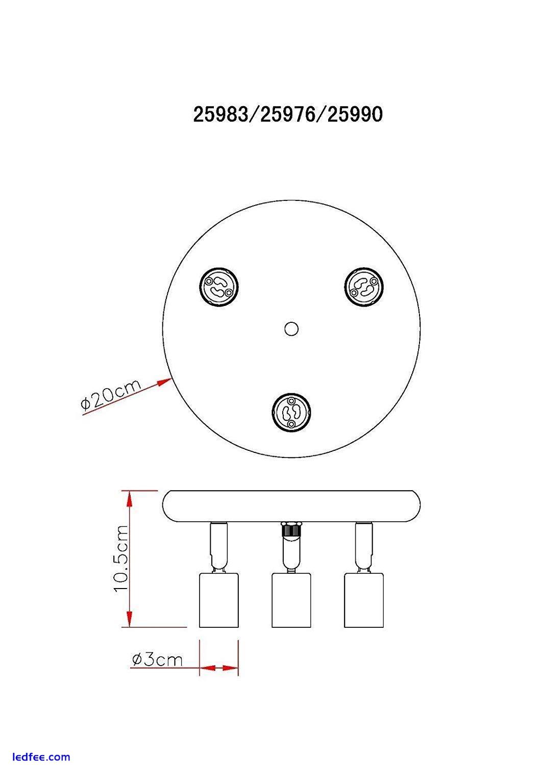 Ceiling Light Round 3 Way Flush Fitting Spot Light White / Grey /Black LED lamp 1 