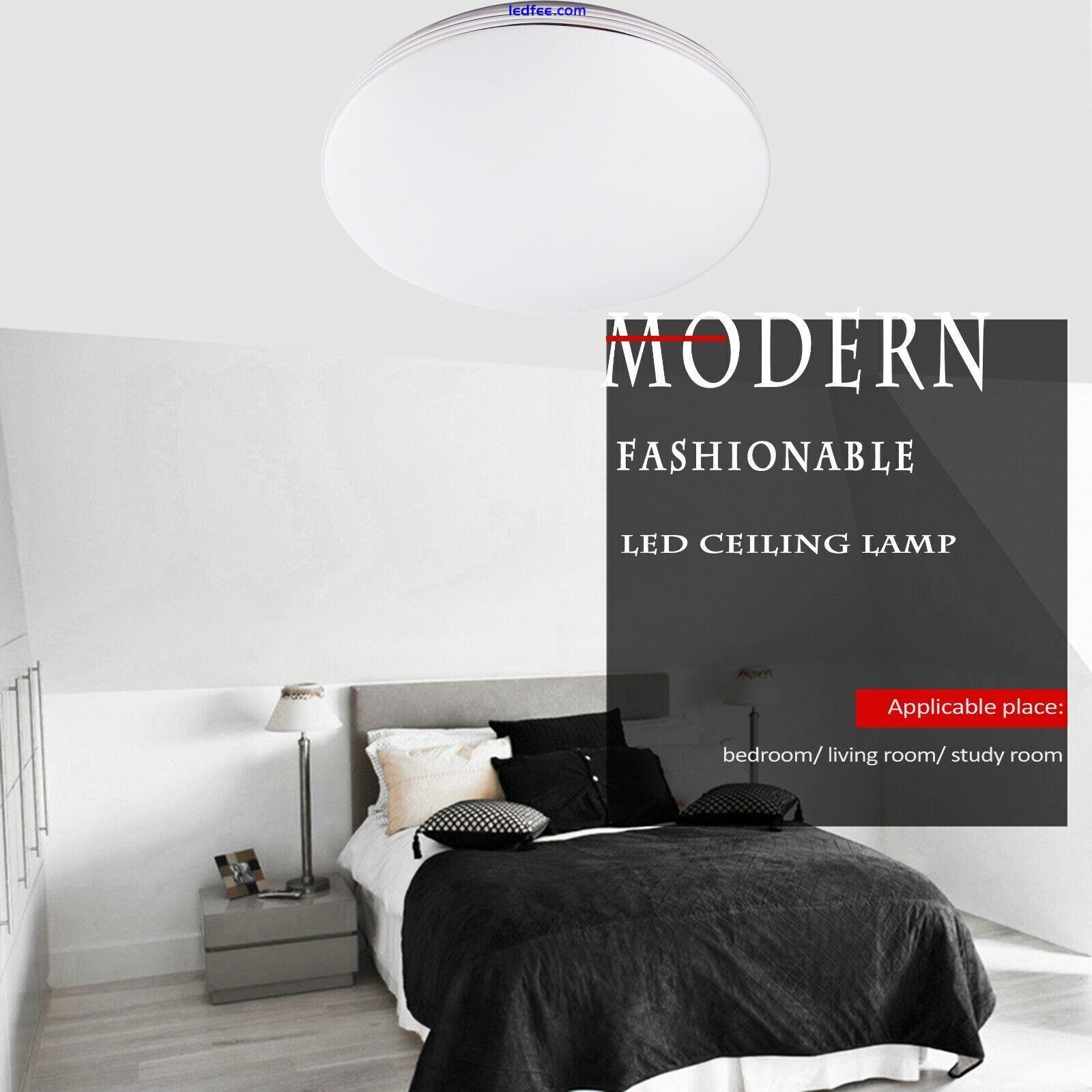 Modern LED Ceiling Light Round Panel Down Lights Bathroom Kitchen Bedroom Lamp 0 