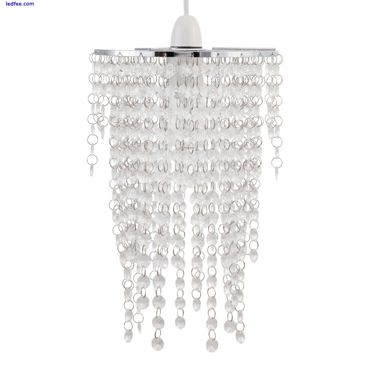 Modern Clear Acrylic Crystal Ceiling Light Shade Easy Fit Pendant Chandelier 0 