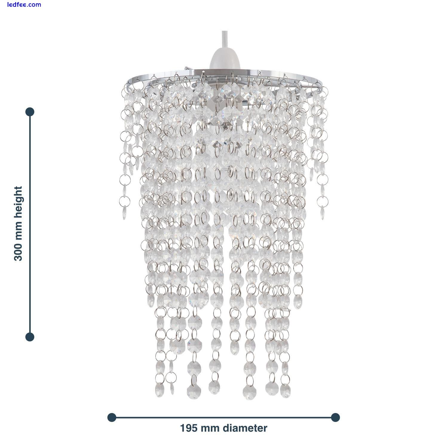 Modern Clear Acrylic Crystal Ceiling Light Shade Easy Fit Pendant Chandelier 2 