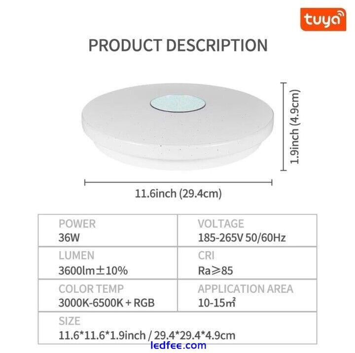 LED WiFi Ceiling Light, Modern 36W Dimmable LED Smart Ceiling Light,Alexa 1 