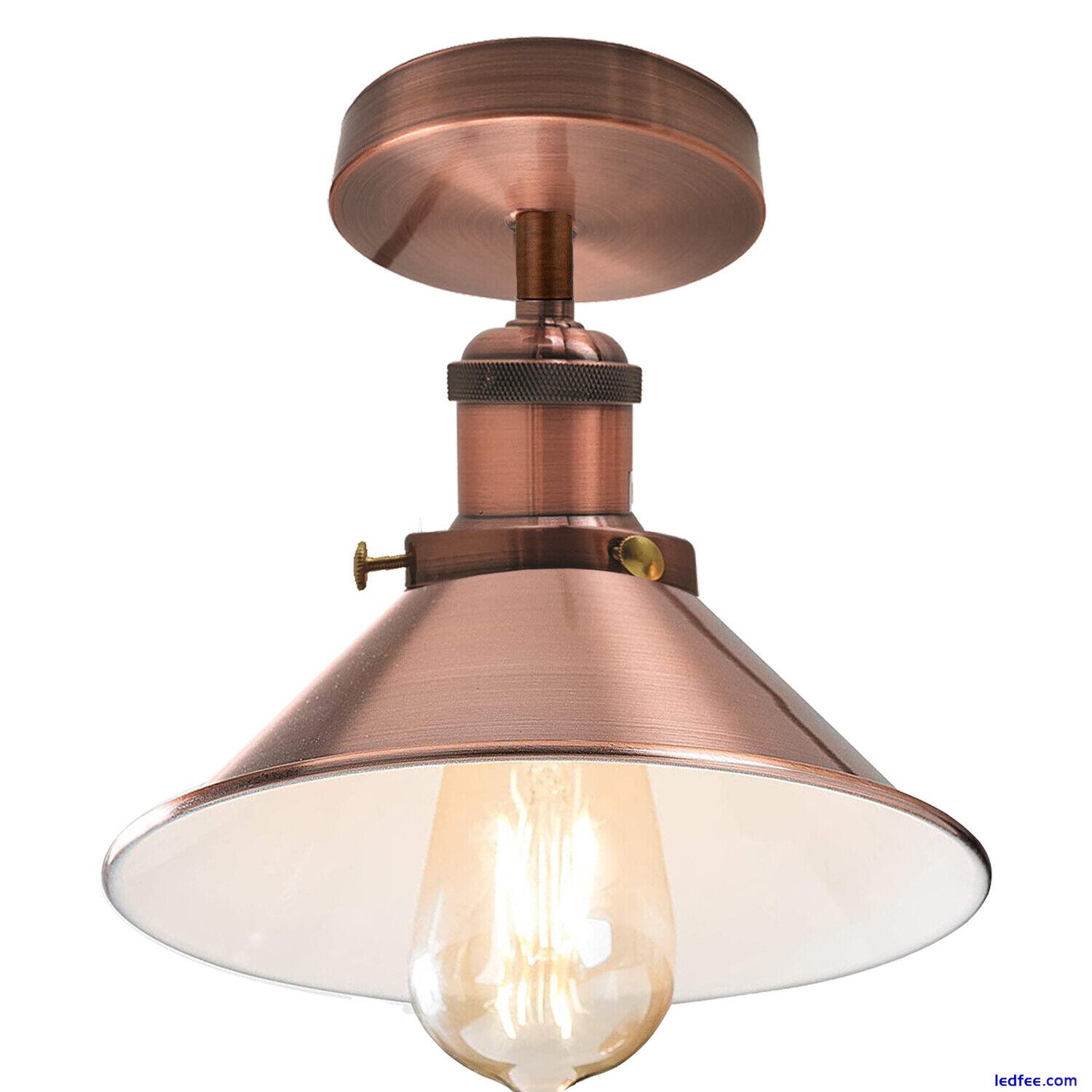 LEDSone Ceiling Flush Light E27 Retro Industrial Cone Lampshade LED Ceiling Lamp 3 