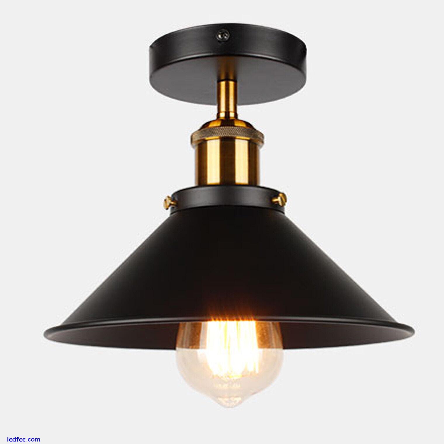 LEDSone Ceiling Flush Light E27 Retro Industrial Cone Lampshade LED Ceiling Lamp 5 