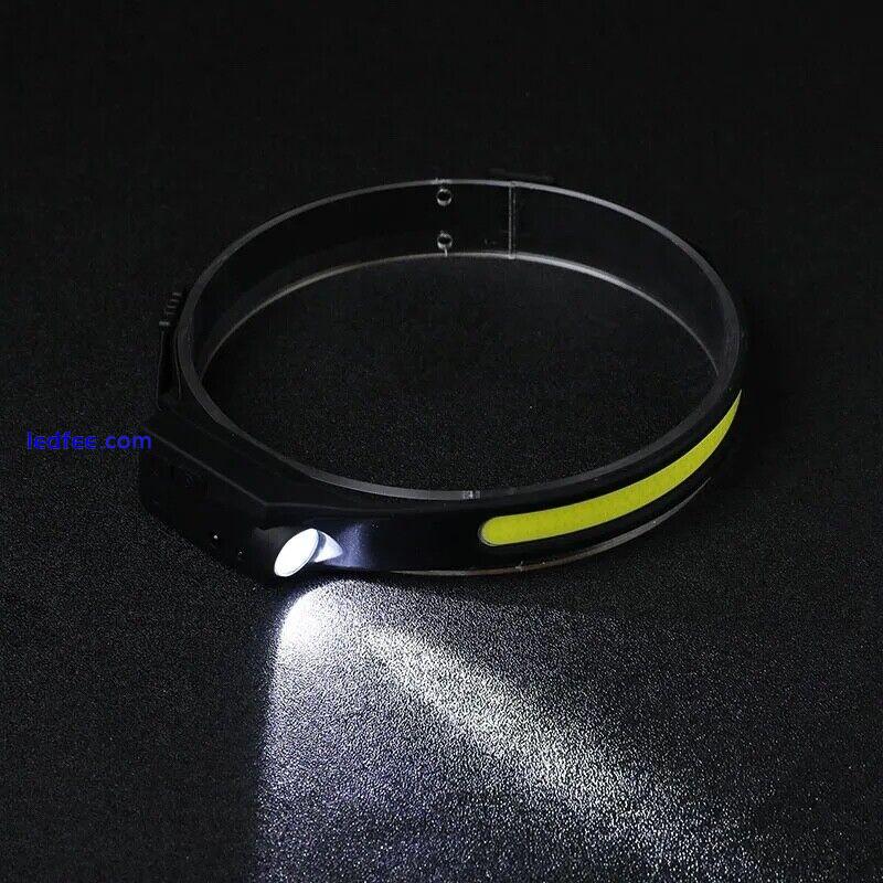 LED Head Torch Rechargeable Waterproof COB Headlamp Motion Sensor Headlight 1 