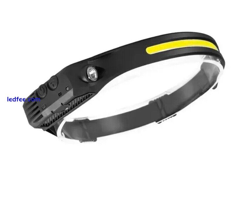 5PCS LED Head Torch Rechargeable Waterproof COB Headlamp Motion Sensor Headlight 1 