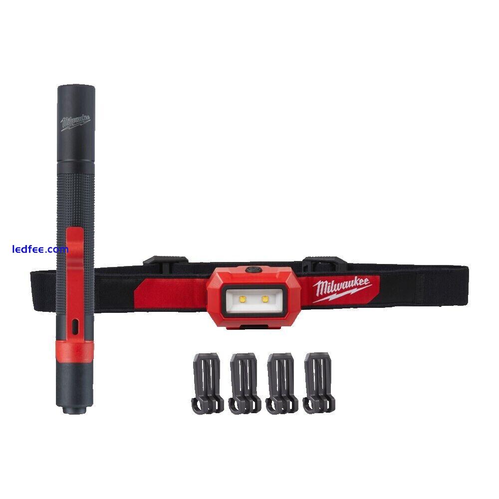 Milwaukee HL2IPL-LED Alkaline Power Pack - Head Torch & Pen Torch - 4933492103 0 