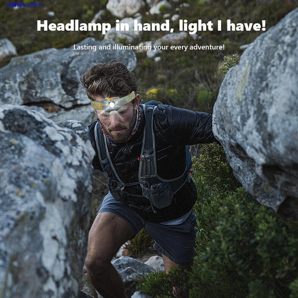 2X Super Bright Waterproof Head Torch Headlight LED USB Rechargeable Headlamp UK 4 