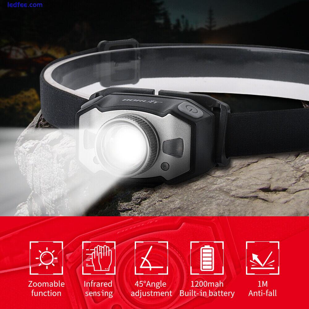 90000lm Powerful Headlamp Motion Sensor LED Work Lamp Head Torch Rechargeable UK 0 