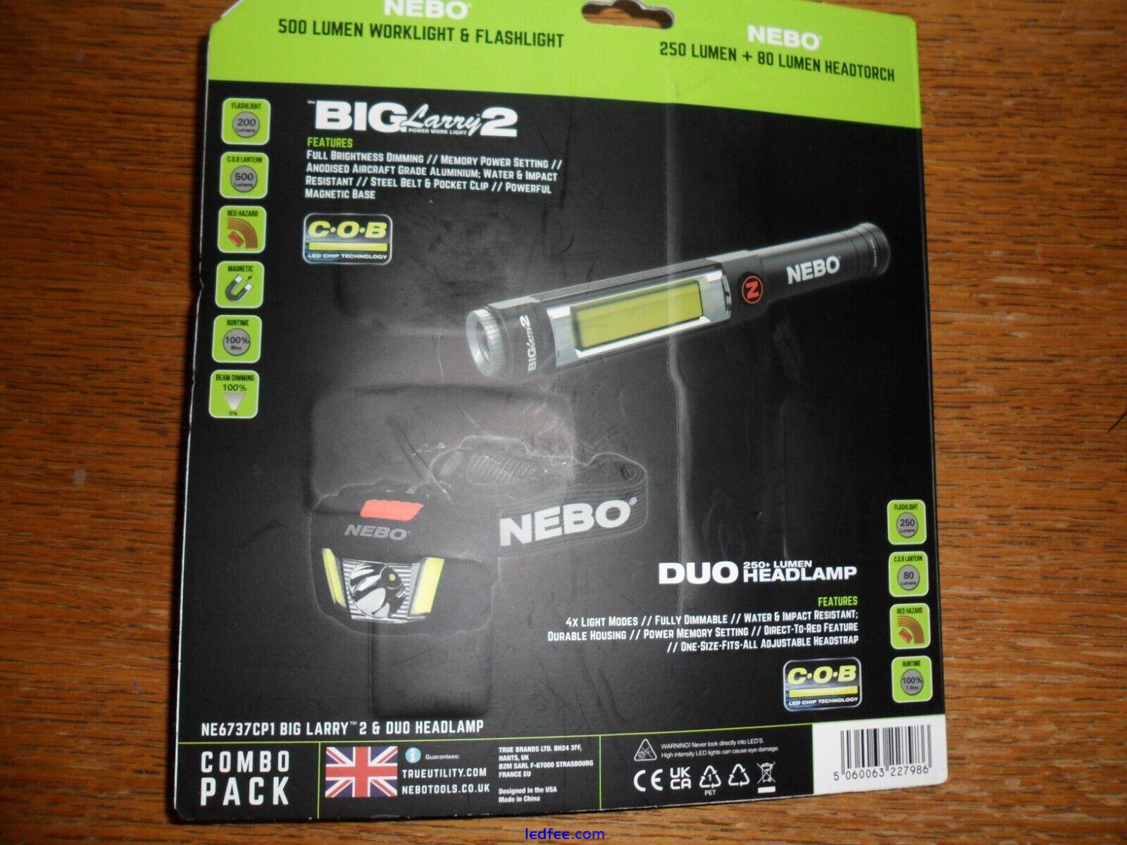 NEBO - Combo Pack - Big Larry 2 and Duo 250+ Lumen  Headlamp NEW Free P & P 2 