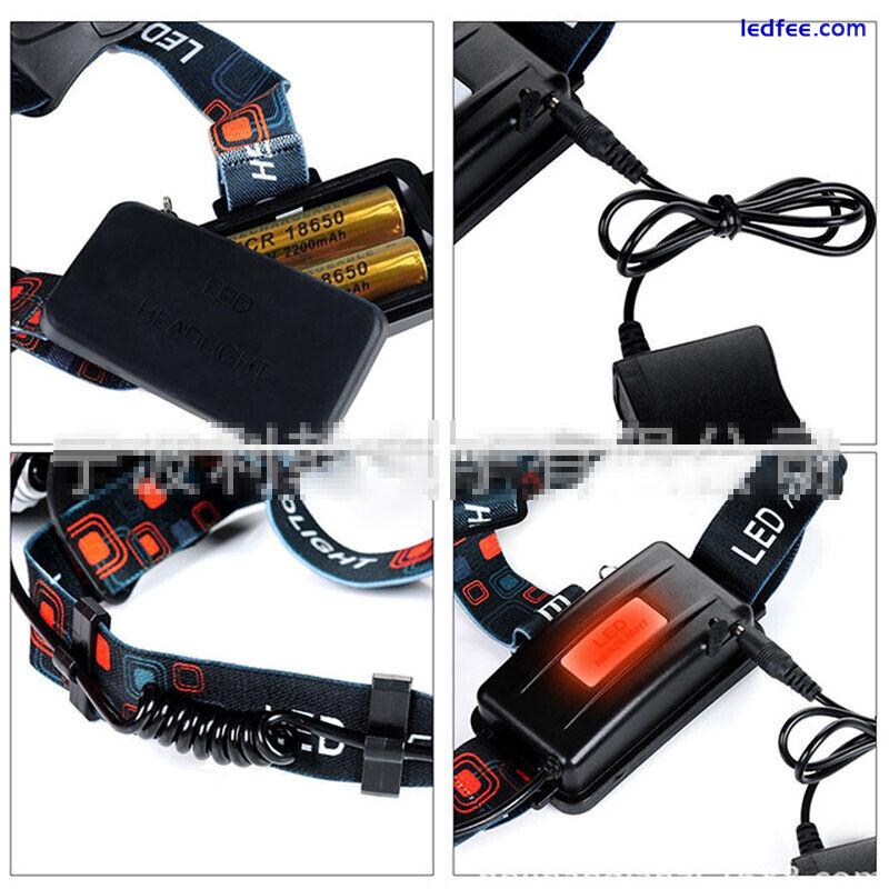 LED Rechargeable Headlamp Hunting Night Headlight Bike Flashlight Torch Outdoor 5 