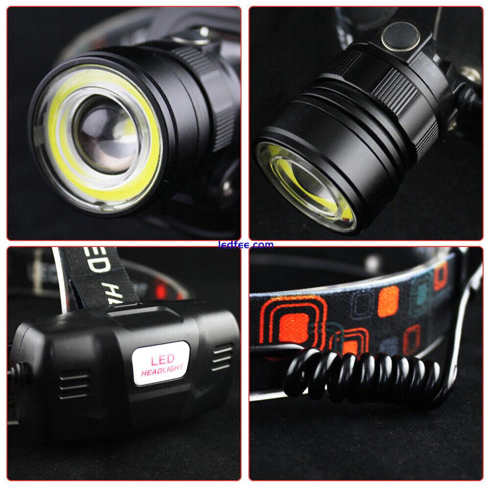 BORUIT LED Headlight Headlamp Head Torch  18650 Rechargeable Camping Lamp Light 2 