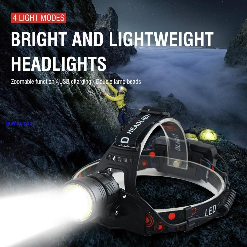 BORUIT LED Headlight Headlamp Head Torch  18650 Rechargeable Camping Lamp Light 5 