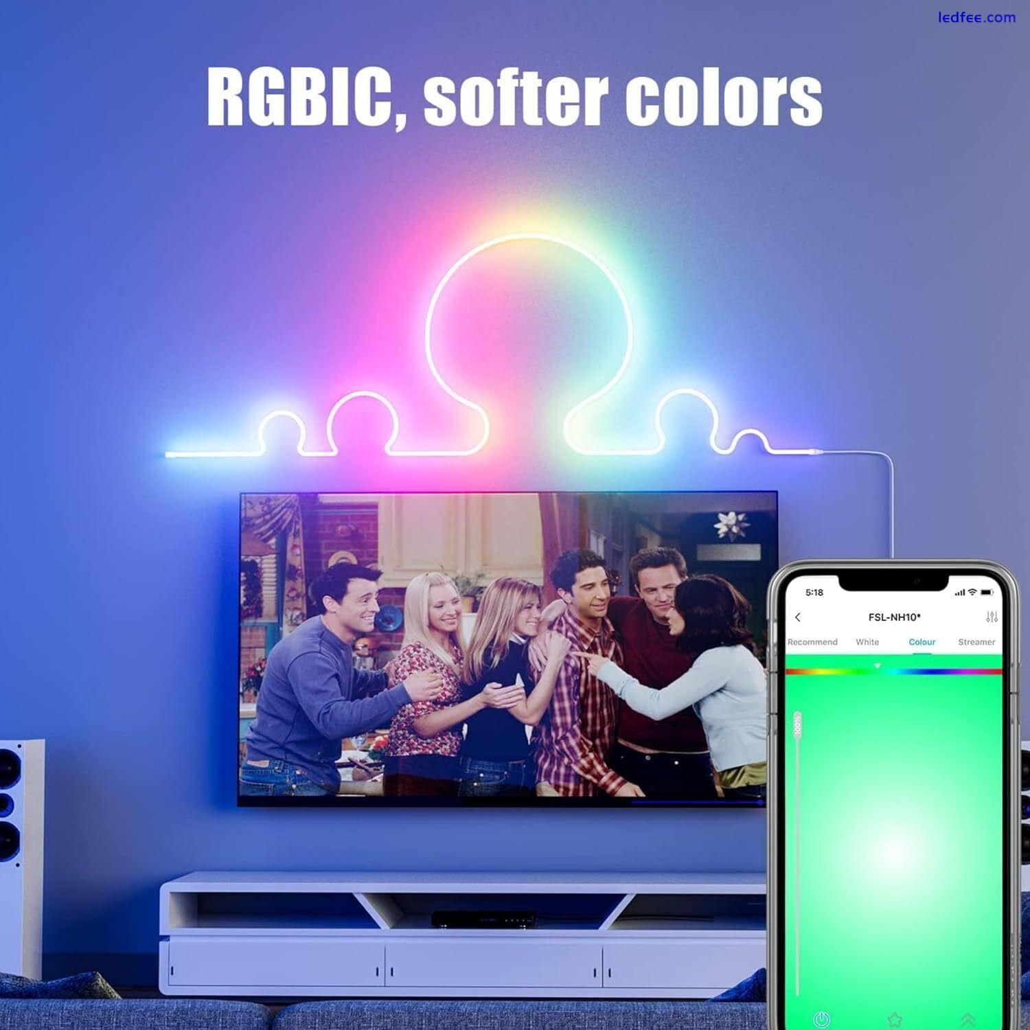 RGB NEON LED Strip WIFI App Control Flexible Rope Waterproof Kitchen Cabinet 3m 2 