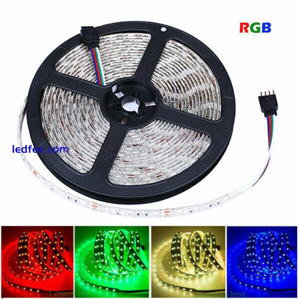 5M 10M SMD 5050 RGB White Waterproof 300 LED Flexible 3M Tape Strip Light DC 12V 0 