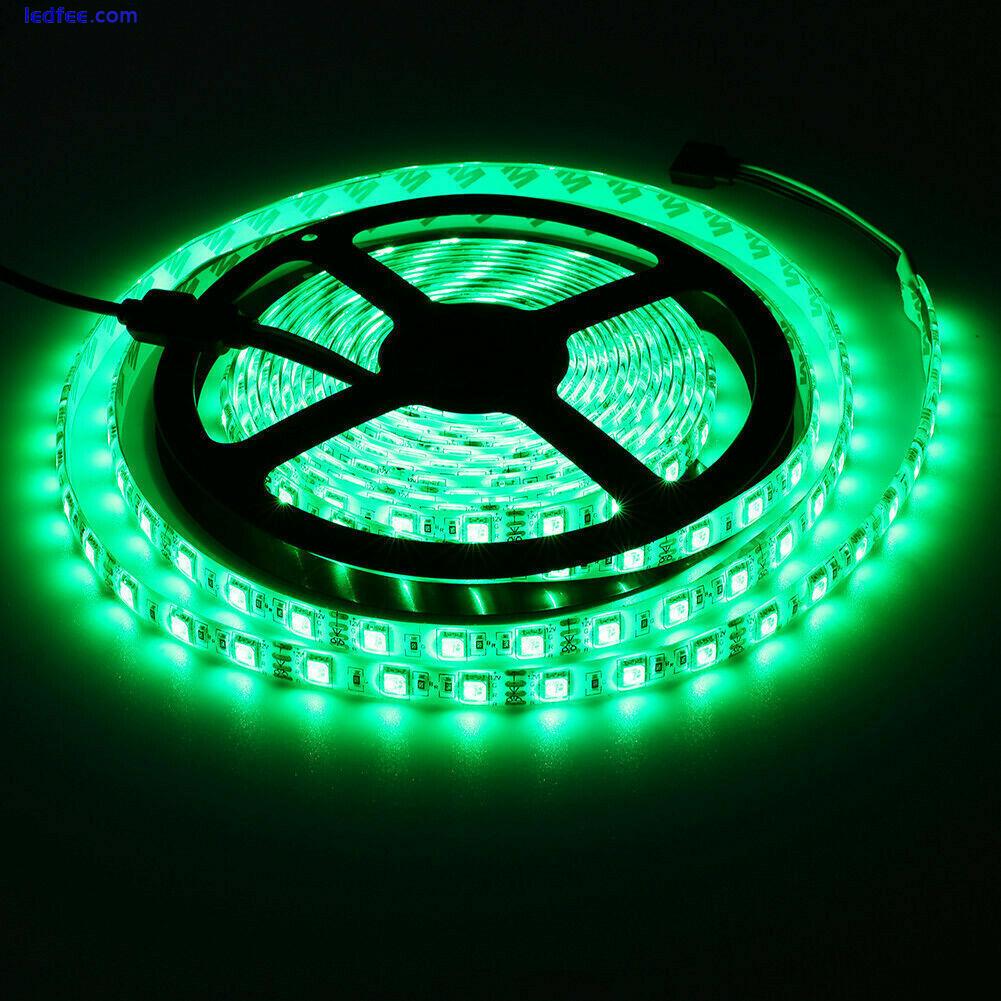 5M 10M SMD 5050 RGB White Waterproof 300 LED Flexible 3M Tape Strip Light DC 12V 3 