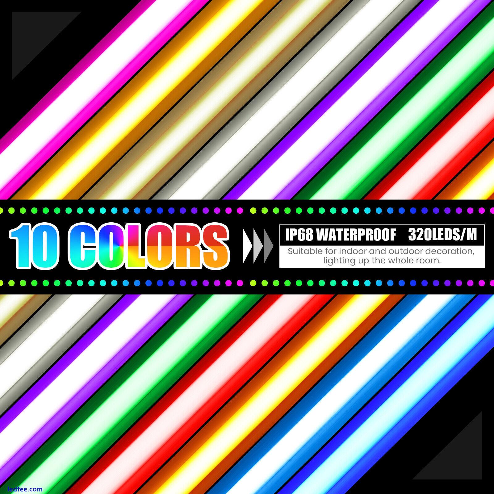 COB LED Strip Neon Flex Rope Light 12V 24V IP68 Waterproof Self Adhesive 10Color 2 