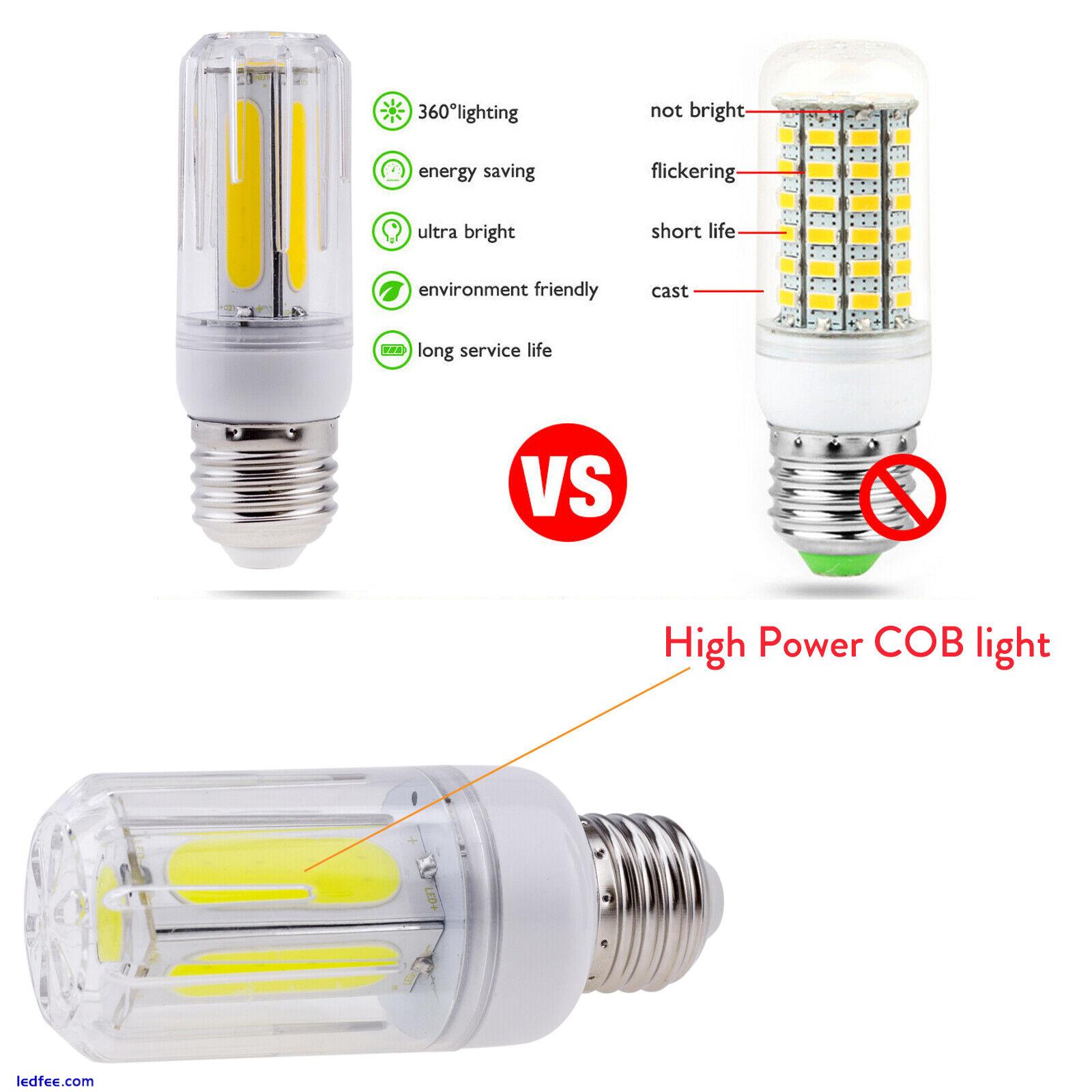 COB LED Corn Light E27 E26 E12 B22 E14 12W 16W Super Bright 85-265V Light Bulb 3 