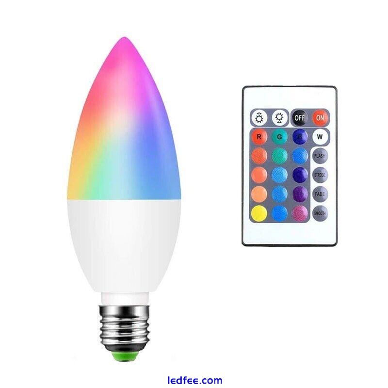 Candle LED Bulb Smart RGB Light Bulbs Remote Dimmable E12/E14/E26/E27/B22 5 