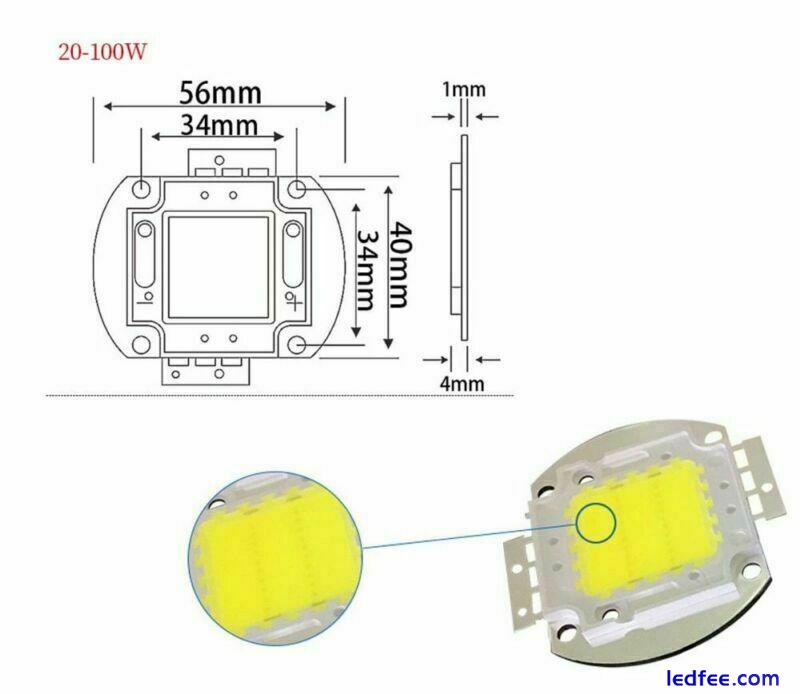 High Power LED Chip 1W-100W COB SMD LED Bead White RGB UV Grow Full Spectrum 1 