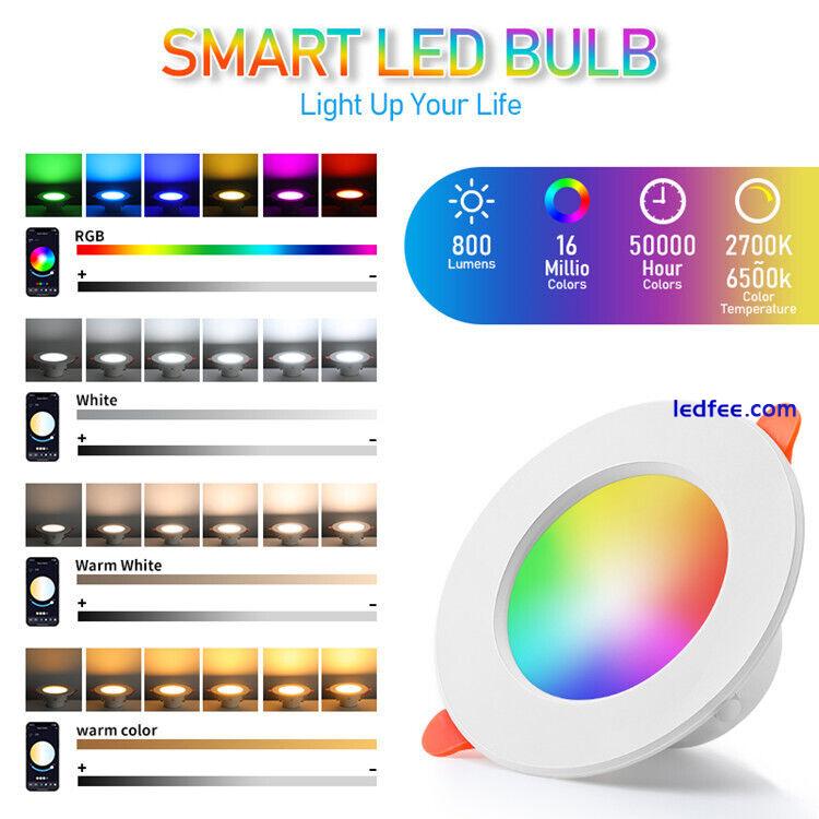 LED Ceiling Lights Colour Changing RGB Downlight Panel Recessed Spotlights Lamp# 1 