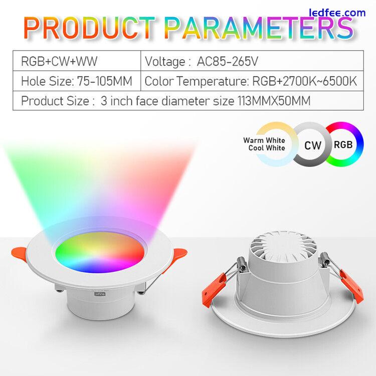 LED Ceiling Lights Colour Changing RGB Downlight Panel Recessed Spotlights Lamp# 5 