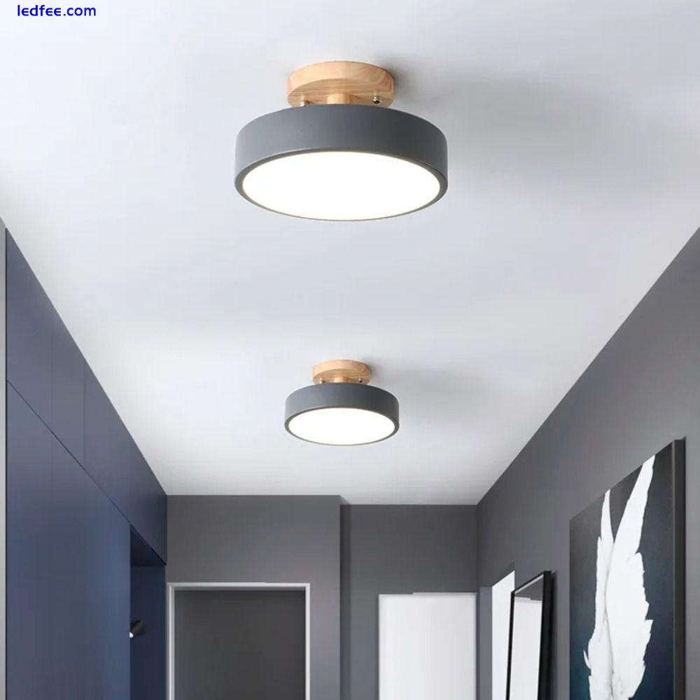 Round LED Ceiling Lights Wood Spotlights Pendant Lamp  Entrance Hallway 2 