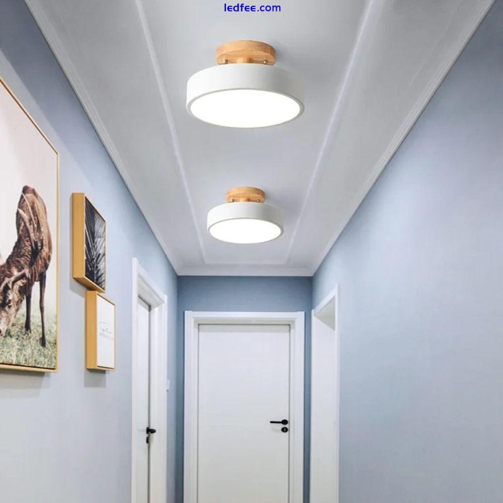 Round LED Ceiling Lights Wood Spotlights Pendant Lamp  Entrance Hallway 1 